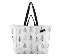 Sacs fourre-tout en toile utilitaires pour la cuisine, sacs d'épicerie, sac de demoiselle d'honneur pour homme, enterrement de vie de jeune fille, cadeaux de Noël, blanc, noir, gris, esquisse d'arbres