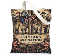 Sacs fourre-tout en toile vintage patriotique, design historique, sacs d'épicerie réutilisables, mémorial, léger, lavable, bandoulière C, beige, 13x15 Inch