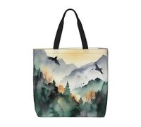 Sacs Fourre-Tout Oiseaux De Montagne À L'Aquarelle Femme Sac Cabas Grande Sac A Main Portable Tote Bag Pour Plage École Voyage