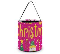 Sacs Fourre-Tout Pour Bonbons D'halloween Mignon Bonhomme De Neige Joyeux Noël Rose Sacs Fourre-Tout Cadeaux Avec Poignées