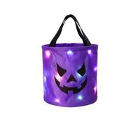 Sacs Halloween Lumineux Trick Or Treated, Lot de 2/4 Sacs LED pour Bonbons | Sacs réutilisables à tête de citrouille, lumières LED multicolores éclatantes et anses solides, pour soirées nocturnes