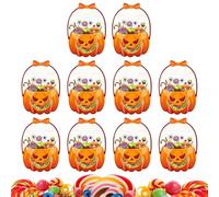 Sacs Halloween Pour Friandises,10 Pièces Sacs Cadeaux Festifs Snacks,Pochette Panier Transparent Festif pour Fête Maison École Extérieur Jardin | Friandises Salle de Classe