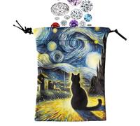 Sacs idéaux - Poussoir de sacs de dés avec cordon de 13 x 18 cm - Étui de protection pour maillet Oracle, s'adapte à la plupart des cartes de jeu de tarot de taille standard, A, Consulte la