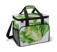 Sacs isothermes de camping en forme de feuille de laitue blanche à l'aquarelle, portable, anti-fuite, avec bandoulière
