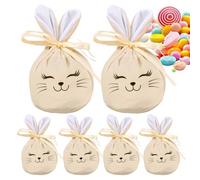 Sacs Lapin pour Cadeaux et Bonbons Lot De 6 Sacs À Cordon 12x10 Cm Mignons