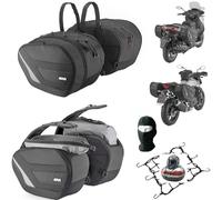 Sacs latéraux moelleux pour moto Easy 11 de 18 à 25 l Givi 290 x 180 > 260 x 420 polyester Ripstop 600D fixation à deux sangles à déchirer sous la selle compatible avec Iaggio MP3 YOURBAN 300 Sport