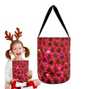 Sacs lumineux pour Halloween - Seau à bonbons réutilisable - Sac à bonbons de Noël - Lumière LED en polyester - Accessoires de Noël