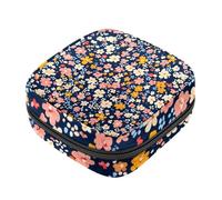 Sacs menstruels pour l'école, porte-monnaie de rangement de serviettes hygiéniques, motif floral sans couture, pochette à fermeture éclair pour tasse menstruelle, sacs tampons pour femmes