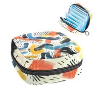 Sacs menstruels pour l'école, porte-monnaie de rangement de serviettes hygiéniques, pochette à fermeture éclair, sacs à tampon pour femme, motif abstrait moderne dessiné à la main