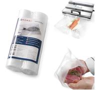 Sacs moletés pour machines d'emballage sous vide en bande 200 x 6000 mm, 2 rouleaux