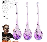 Sacs Oeufs Araignée Halloween 3 Pièces Attrezzo Horreur Halloween Illuminé | Oeufs d'araignée dans des sacs brillants pour intérieur extérieur, maison, fête, réunion, jardin, patio, cosplay