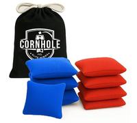 Sacs Officiels de Cornhole | 4 Sacs Bleus et 4 Sacs Rouges | Dimensions Officielles | Qualité Premium | 100% Coton | Waterproof | Jeu Américain | Jeu d'Extérieur | Amis & Famille | OriginalCup®