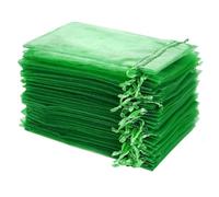 Sacs Organza Vert Sachets Cadeaux Sachet Dragées Bonbons Bijoux Décoration Noël Communion - 7x9 cm 100 pcs