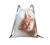 Sacs Piscine Chaton Qui Dort, Chaton Blanc, Randonnée Gym Sack Résistant À l'eau Sacs À Cordon Sport Sac À Dos pour Ecole Fête Plage M