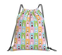 Sacs Piscine Lama De Dessin Animé Drôle Gym Sack Résistant Sacs À Cordon Colourful Sac De Sport pour Voyages Vacances Ecole M