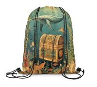 Sacs Piscine Monde sous-Marin des Poissons sur Le Thème De L'Aventure Nautique Sacs À Cordon Unisexe Gym Sack Imperméable Sac De Sport pour Gym Camping Voyage S