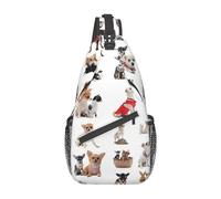Sacs Poitrine, Modèle Mignon De Carlin Chihuahua Sac De Poitrine Homme Léger Sacoche Tactique Polyester Sacs À Bandoulière pour École Randonnée Femme