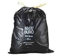 Sacs poubelle 100 litres liens coulissants Maxiburo - Carton de 200