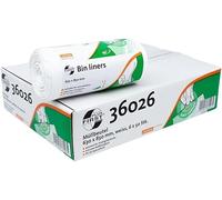 Sacs poubelle 80 L Blanc 630 x 850 mm, gestionnaire d'paniers, Très résistant à la déchirure