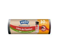 Swirl Sacs Poubelle Fixer (10x30 Litres) - Sacs Solides et Anti-Fuite avec Levier - Idéal pour la Maison & Bureau