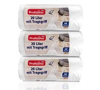 Sacs poubelle avec poignée - 20 L - Indéchirables et étanches - Lot de 3 - 120 sacs (3 x 40 sacs) - Emballage et produit recyclables