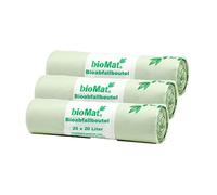 Sacs poubelle compostables et biodégradable - BIOMAT®, 15 Lt. mit Henkel (3er Pack)