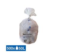 Sacs poubelle déchets courants translucides 50 L, lot de 500