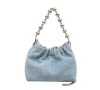 Sacs poubelle en denim pour femme, sac à bandoulière, sac à bandoulière amovible avec sangle amovible Cubes portefeuilles vagabond avec sangle amovible, Bleu clair, Mass Beauty