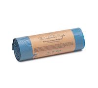 Sacs poubelle recyclés avec cordon TSP 20 L - d’au moins de 90% de matériaux de sources post-consommation (PE) - certifiés Ange Bleu - pour déchets résiduels et recyclables (15 pièces)
