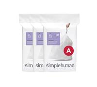 Sacs poubelles cordon de serrage Simplehuman Code A sur mesure en paquets distributeurs, 90 unit s, 45 litres, 12 gallons, blancs