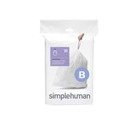 Sacs poubelles cordon de serrage Simplehuman Code B personnalis s en paquets distributeurs, 30 unit s, 6 litres, 16 gallons, blancs