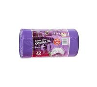 Sacs poubelles de 30 litres. 20 Sachets auto-scellants SMILE BAG Kitchen XL 57x65 Parfumé Lilas - 30l. Carton de 12 rouleaux x 20 Sachets = 240 Sachets. Sacs poubelles parfumés. Idéal pour la maison.
