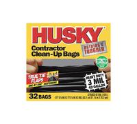 Sacs poubelles noirs Husky Wave Cut pour entrepreneur, 42 gal Poly - America HKR42WC032B, 32 unit s