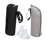 Sacs pour bouteilles de 2 pièces et sucettes de 2 pièces, sac à bouteille isolé, sac à bouteille portable, adapté pour les voyages et l'utilisation en extérieur