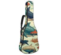 Sacs pour guitare basse avec baleine colorée monde sous-marin, sac pour guitare acoustique de 101,6 cm, 104,1 cm, sac de transport imperméable Oxford pour guitare électrique acoustique classique,