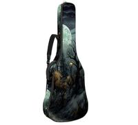 Sacs pour guitare basse avec décor de château d'Halloween 104,9 cm, housse pour guitare électrique de 101,6 cm, housse de transport imperméable Oxford pour guitare électrique acoustique classique,