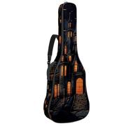 Sacs pour guitare basse avec décor de château d'Halloween 43, sac pour guitare acoustique de 101,6 cm, 104,1 cm, housse imperméable Oxford pour guitare électrique acoustique classique, ukulélé,