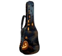 Sacs pour guitare basse avec décor de château d'Halloween 61, housse pour guitare électrique de 101,6 cm, housse de transport imperméable Oxford pour guitare électrique acoustique classique, ukulélé,