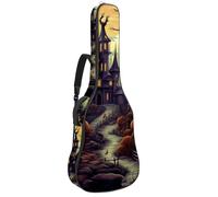 Sacs pour guitare basse avec décor de château d'Halloween 7, sac pour guitare acoustique de 101,6 à 104,1 cm, housse imperméable Oxford pour guitare électrique acoustique classique, ukulélé,
