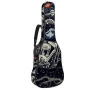 Sacs pour guitare basse avec moto bleue vintage de 100,6 cm, housse de guitare électrique de 101,6 cm, housse de transport Oxford imperméable pour guitare électrique acoustique classique, ukulélé,