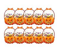 Sacs Pour Halloween | 10 Pièces Sacs Transparents Avec Poignées,Décorations Seau Bonbons Fête Automne - Friandises Bonbons Trick Or Treat