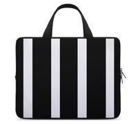 Sacs pour ordinateur portable de 17 pouces ultra fins, légers et imperméables à rayures noires et blanches, housse pour ordinateur portable de 17", matériau en néoprène durable, sac de protection