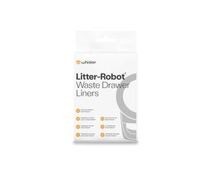Sacs pour tiroir à déjections Litter-Robot de Whisker, lot de 100 - Sacs pour bac à litière, sur mesure pour Litter-Robot, capacité de 34 à 42 litres, installation rapide et vidage facile