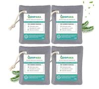 Sacs purificateurs d'air au charbon actif de bambou, sacs purificateurs d'air Nature Fresh,absorbeur d'odeurs au charbon actif pour pièce,placard,chaussures,désodorisant de voiture(200 g x 4)