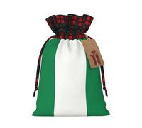 Sacs réutilisables avec cordon de serrage Motif drapeau du Nigeria pour bonbons, mariage, cadeaux et rangement