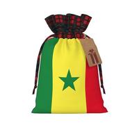 Sacs réutilisables avec cordon de serrage Motif drapeau du Sénégal pour bonbons, mariage, cadeaux et rangement