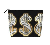 Sacs réutilisables avec impression dollar doré, grande capacité, trousse de toilette de voyage, trousse de maquillage avec fermeture éclair