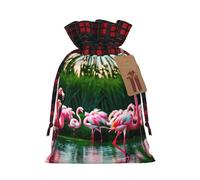 Sacs réutilisables colorés et fabuleux avec cordon de serrage imprimé flamants roses pour fêtes, anniversaires, mariages