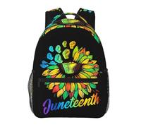 Sacs Scolaires Portable Sac à Dos pour Enfants Tournesol Juneteenth Mois de l'histoire des Noirs avec compartiment Cartable Scolaire pour Outdoor Quotidien Ecole 29X40cm