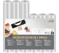 Sacs Sous Vide Alimentaire 6 Rouleau Sous Vide Alimentaire 3 Rouleaux 28x300cm et 3 Rouleaux 20x300cm Film Sous Vide Alimentaire, pour Machine Sous Vide des Aliments et la Cuisson, Sans BPA